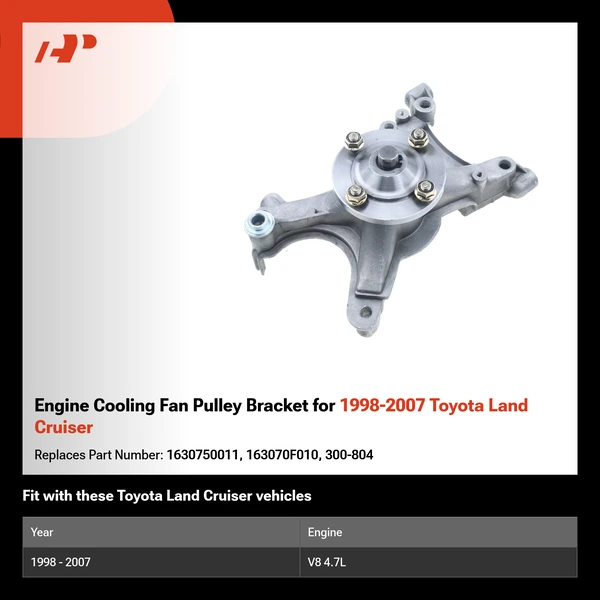 Engine Cooling Fan Pulley Bracket for 1998-2007 Toyota Land Cruiser