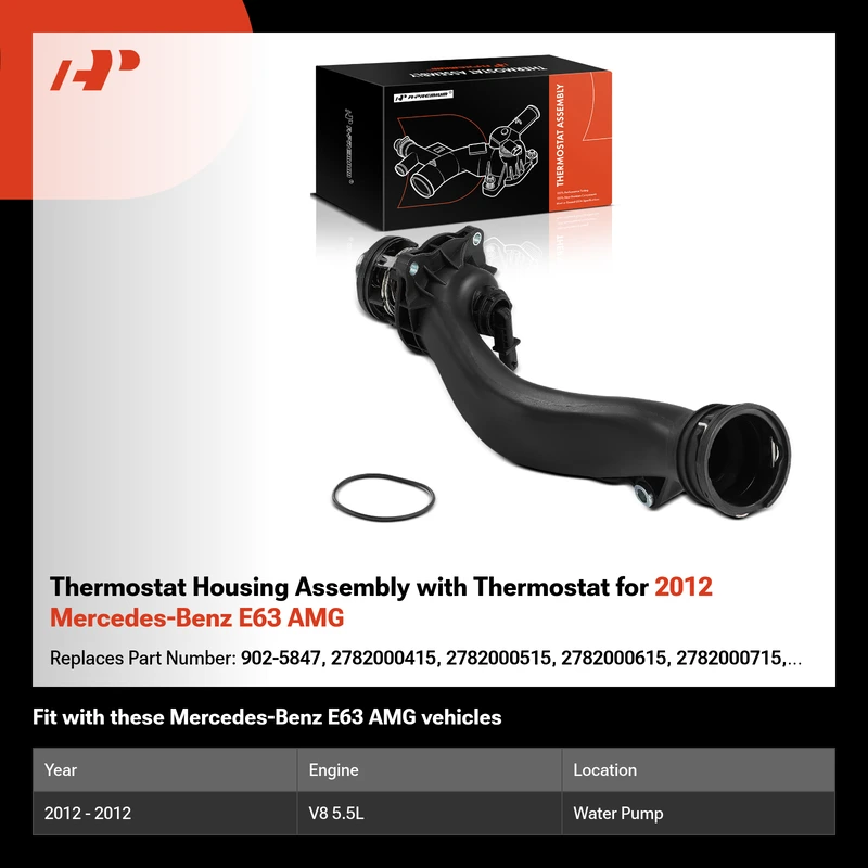 Thermostat Housing Assembly with Thermostat for 2012 Mercedes-Benz E63 AMG