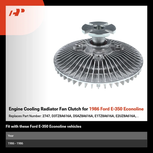 Engine Cooling Radiator Fan Clutch for 1986 Ford E-350 Econoline