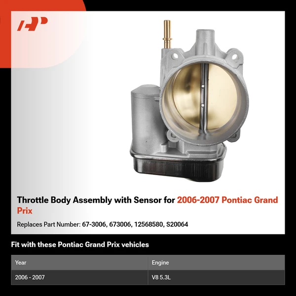 Throttle Body Assembly with Sensor for 2006-2007 Pontiac Grand Prix