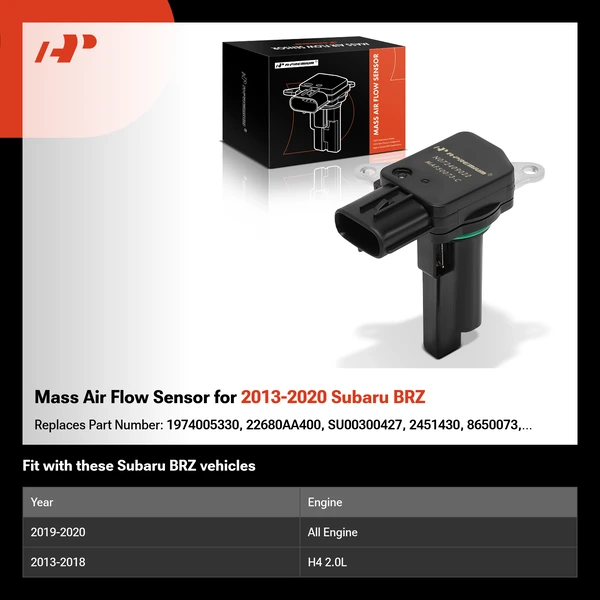 Mass Air Flow Sensor for 2013-2020 Subaru BRZ
