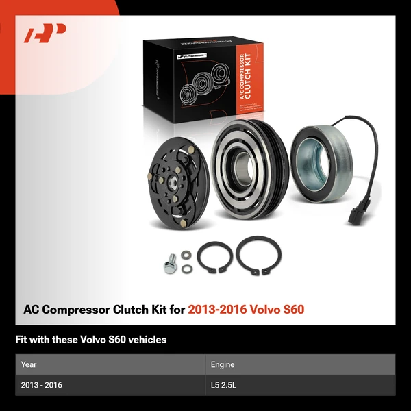 AC Compressor Clutch Kit for 2013-2016 Volvo S60