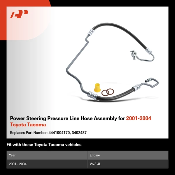 Power Steering Pressure Line Hose Assembly for 2001-2004 Toyota Tacoma