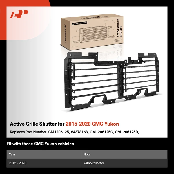 Active Grille Shutter for 2015-2020 GMC Yukon