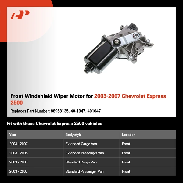 Front Windshield Wiper Motor for 2003-2007 Chevrolet Express 2500