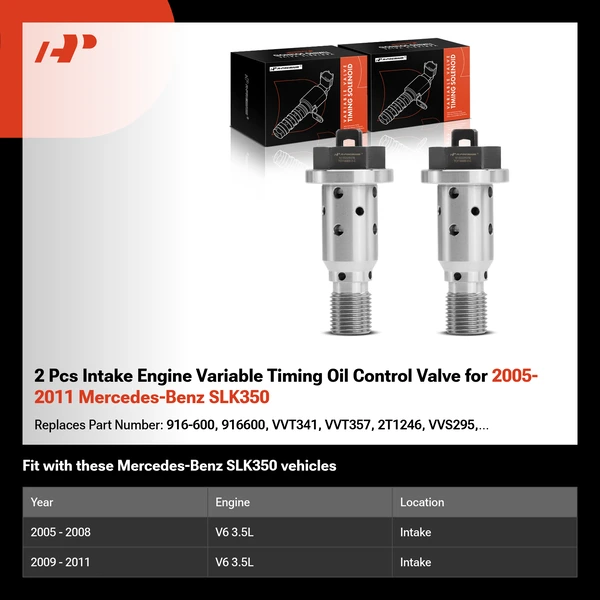 2 Pcs Intake Engine Variable Timing Oil Control Valve for 2005-2011 Mercedes-Benz SLK350