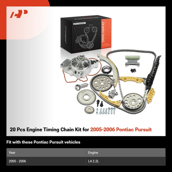 20 Pcs Engine Timing Chain Kit for 2005-2006 Pontiac Pursuit