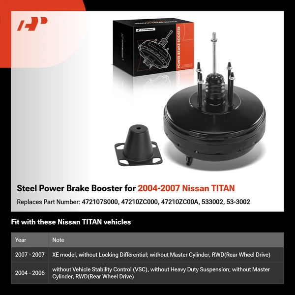 Steel Power Brake Booster for 2004-2007 Nissan TITAN