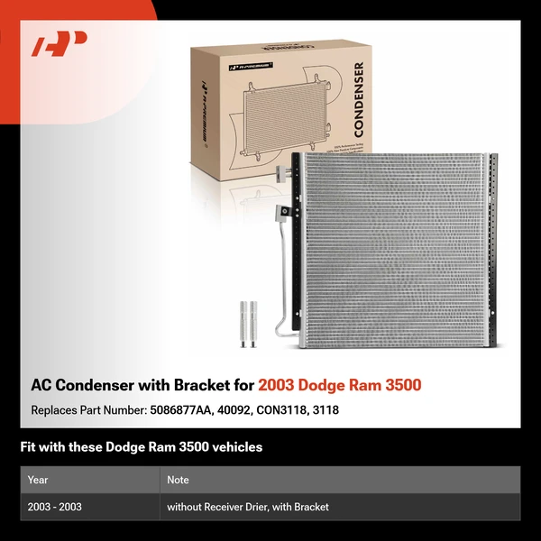 AC Condenser with Bracket for 2003 Dodge Ram 3500