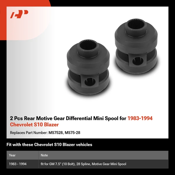 2 Pcs Rear Motive Gear Differential Mini Spool for 1983-1994 Chevrolet S10 Blazer