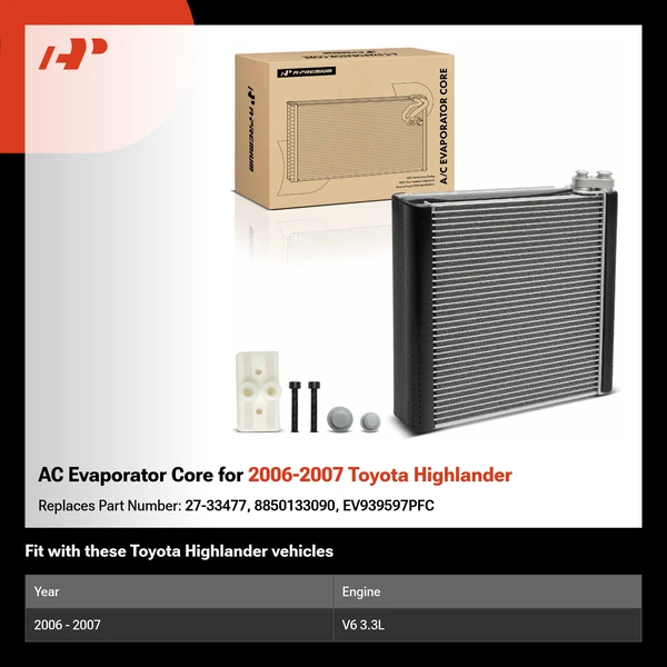 AC Evaporator Core for 2006-2007 Toyota Highlander