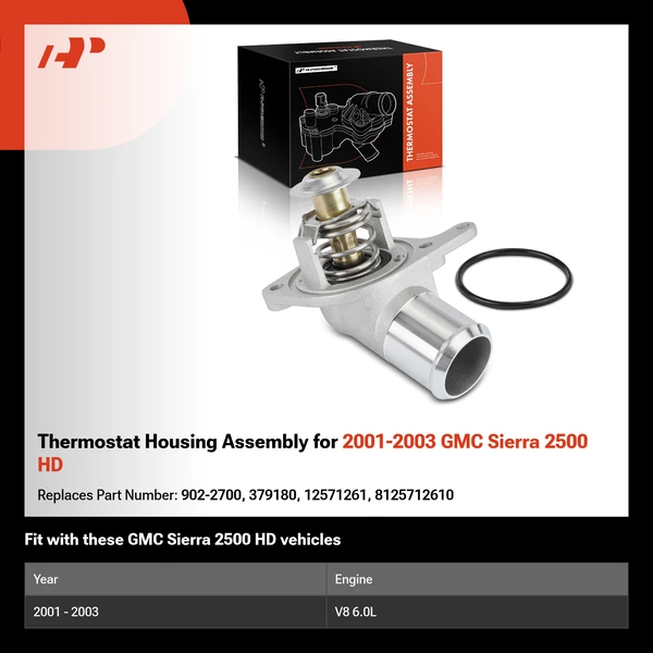 Thermostat Housing Assembly for 2001-2003 GMC Sierra 2500 HD