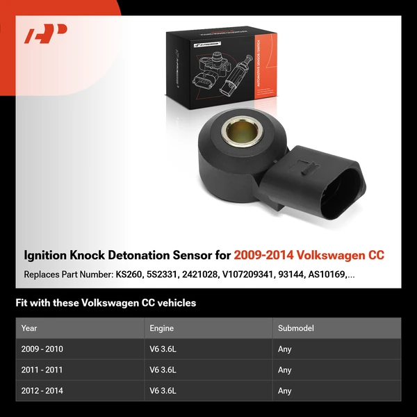 Ignition Knock Detonation Sensor for 2009-2014 Volkswagen CC