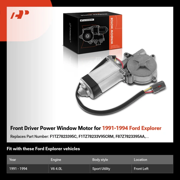 Front Driver Power Window Motor for 1991-1994 Ford Explorer