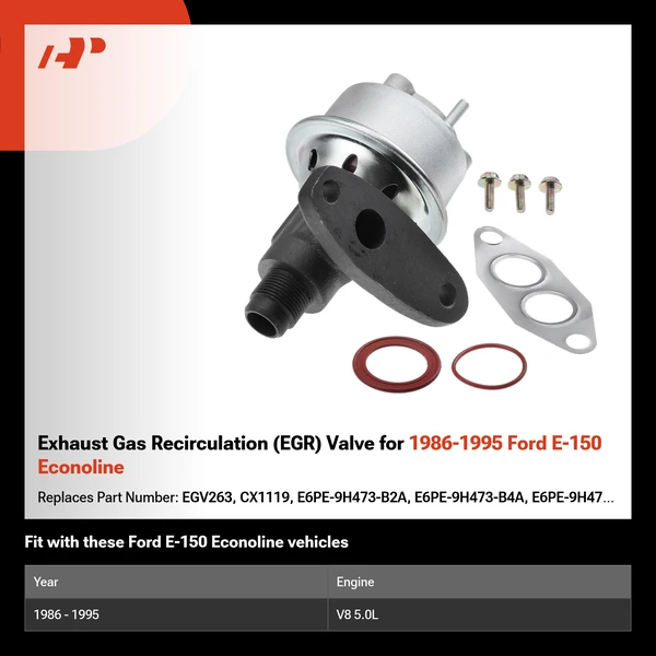 Exhaust Gas Recirculation (EGR) Valve for 1986-1995 Ford E-150 Econoline