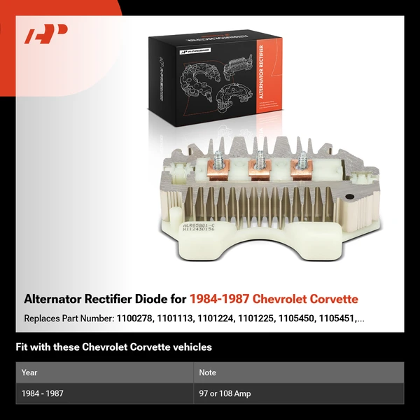 Alternator Rectifier Diode for 1984-1987 Chevrolet Corvette