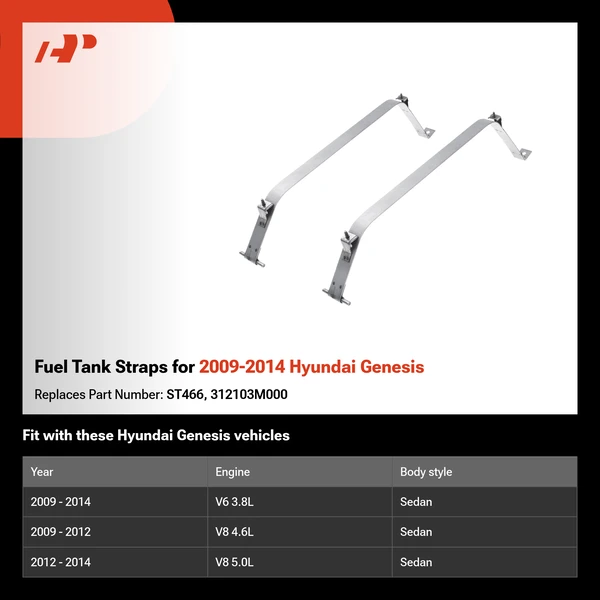 Fuel Tank Straps for 2009-2014 Hyundai Genesis