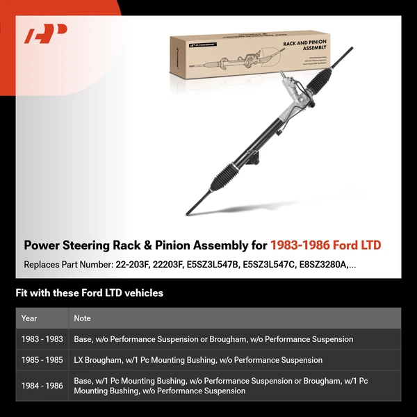 Power Steering Rack & Pinion Assembly for 1983-1986 Ford LTD