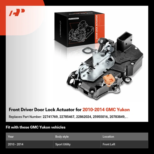 Front Driver Door Lock Actuator for 2010-2014 GMC Yukon