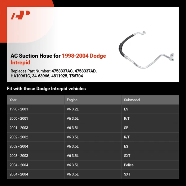 AC Suction Hose for 1998-2004 Dodge Intrepid