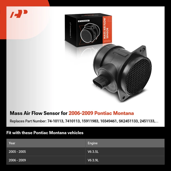Mass Air Flow Sensor for 2006-2009 Pontiac Montana