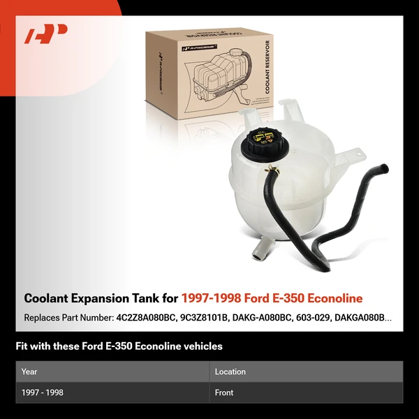 Coolant Expansion Tank for 1997-1998 Ford E-350 Econoline