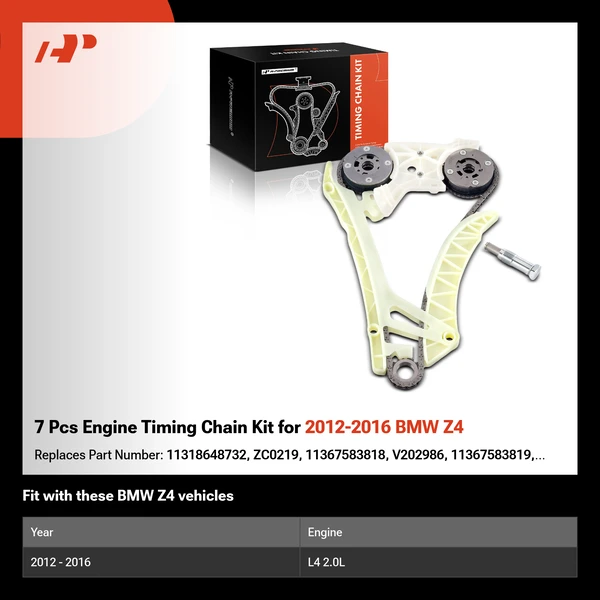 7 Pcs Engine Timing Chain Kit for 2012-2016 BMW Z4