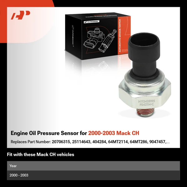 Engine Oil Pressure Sensor for 2000-2003 Mack CH