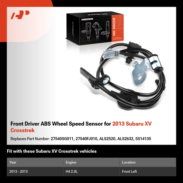 Front Driver ABS Wheel Speed Sensor for 2013 Subaru XV Crosstrek
