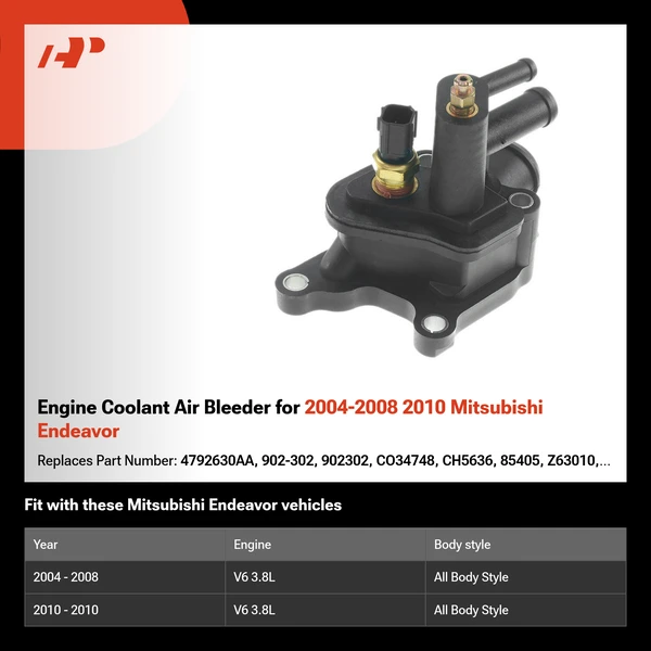 Engine Coolant Air Bleeder for 2004-2008 2010 Mitsubishi Endeavor