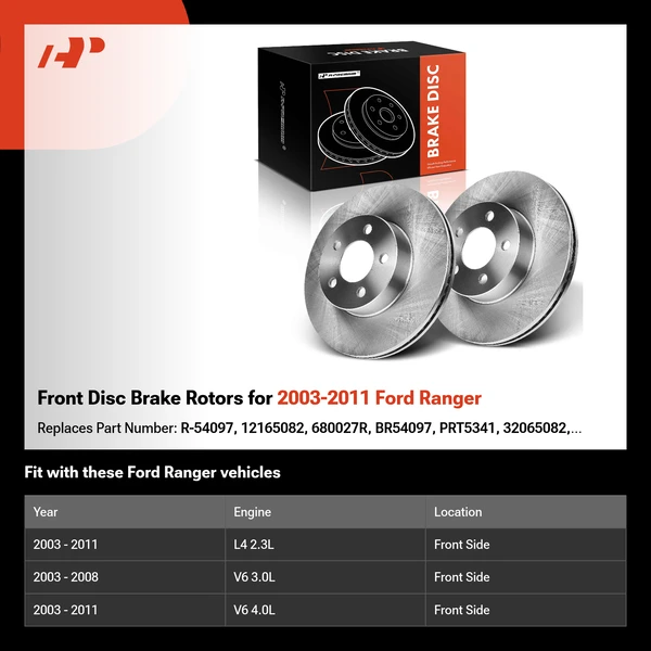 Front Disc Brake Rotors for 2003-2011 Ford Ranger