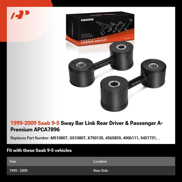 1999-2009 Saab 9-5 Sway Bar Link Rear Driver & Passenger A-Premium APCA7896