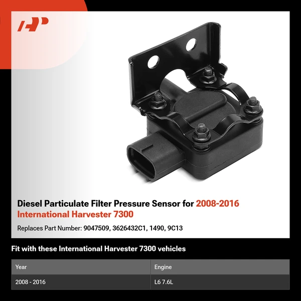 Diesel Particulate Filter Pressure Sensor for 2008-2016 International Harvester 7300