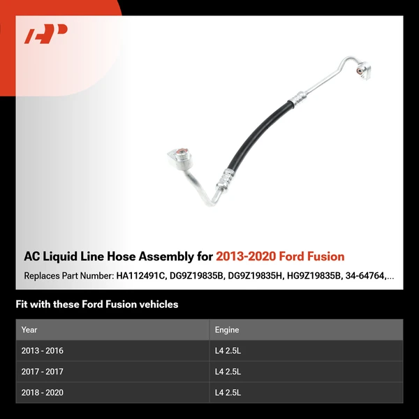 AC Liquid Line Hose Assembly for 2013-2020 Ford Fusion