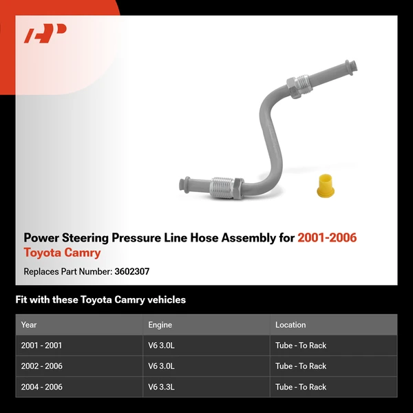 Power Steering Pressure Line Hose Assembly for 2001-2006 Toyota Camry