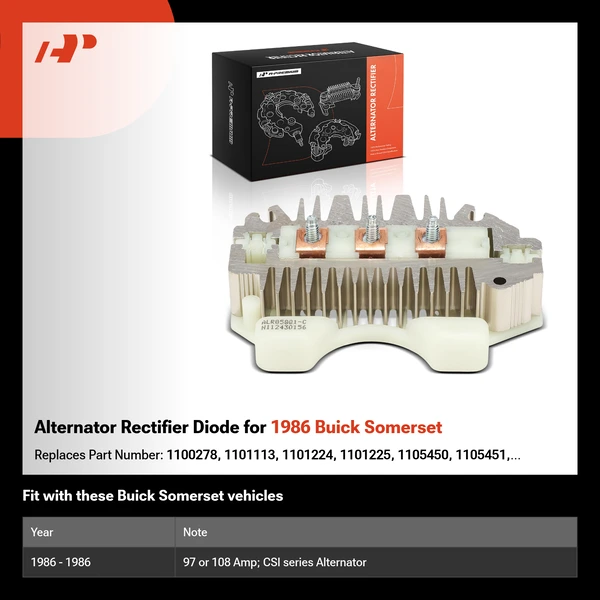 Alternator Rectifier Diode for 1986 Buick Somerset