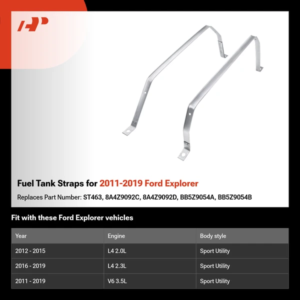 Fuel Tank Straps for 2011-2019 Ford Explorer