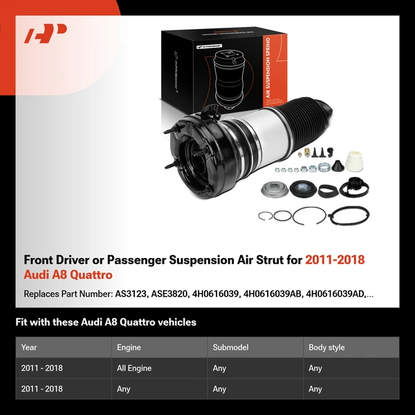 Front Driver or Passenger Suspension Air Strut for 2011-2018 Audi A8 Quattro