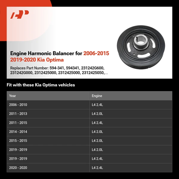 Engine Harmonic Balancer for 2006-2015 2019-2020 Kia Optima
