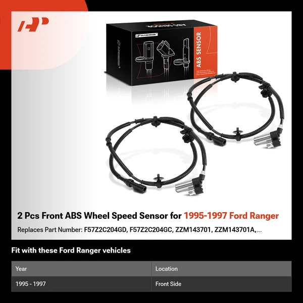 2 Pcs Front ABS Wheel Speed Sensor for 1995-1997 Ford Ranger