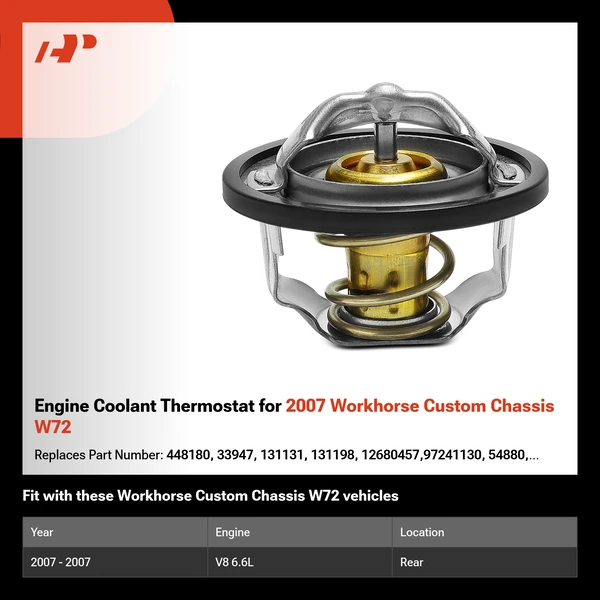 Engine Coolant Thermostat for 2007 Workhorse Custom Chassis W72