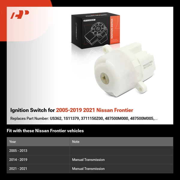 Ignition Switch for 2005-2019 2021 Nissan Frontier