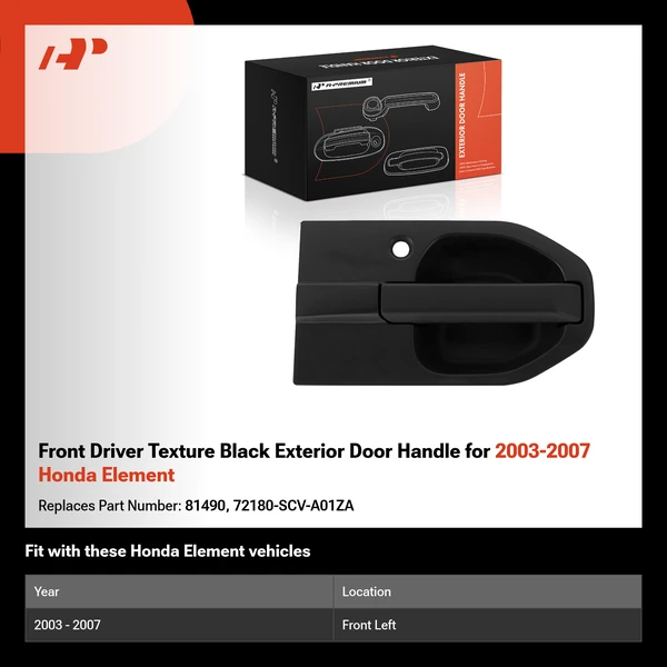 Front Driver Texture Black Exterior Door Handle for 2003-2007 Honda Element