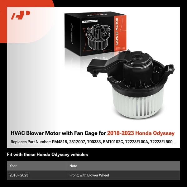 HVAC Blower Motor with Fan Cage for 2018-2023 Honda Odyssey