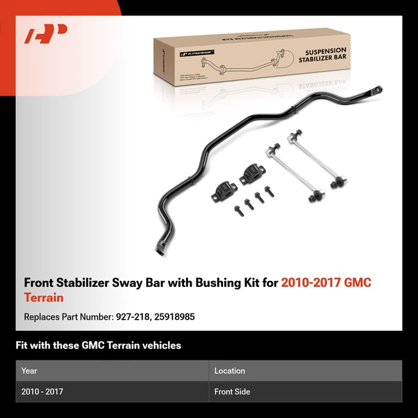 Front Stabilizer Sway Bar with Bushing Kit for 2010-2017 GMC Terrain