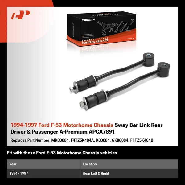 1994-1997 Ford F-53 Motorhome Chassis Sway Bar Link Rear Driver & Passenger A-Premium APCA7891