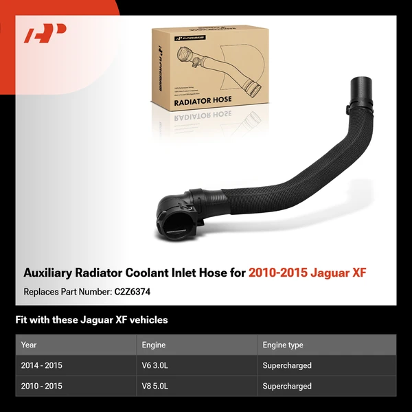 Auxiliary Radiator Coolant Inlet Hose for 2010-2015 Jaguar XF