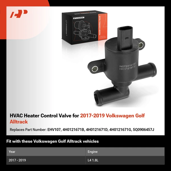 HVAC Heater Control Valve for 2017-2019 Volkswagen Golf Alltrack