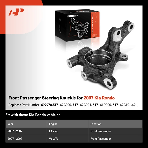 Front Passenger Steering Knuckle for 2007 Kia Rondo