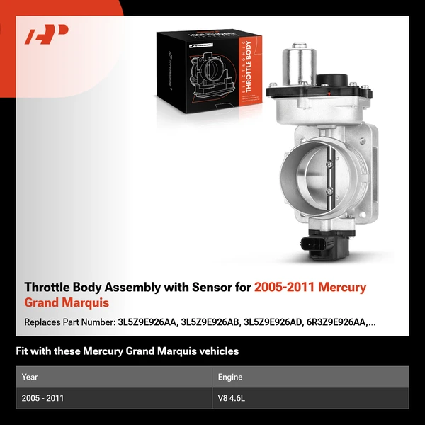 Throttle Body Assembly with Sensor for 2005-2011 Mercury Grand Marquis